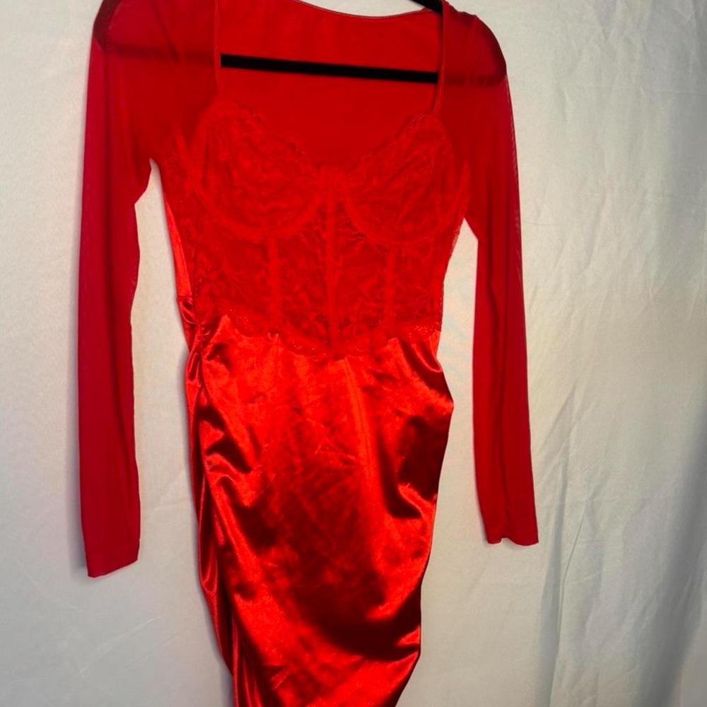 Elegant Red Lace Dress